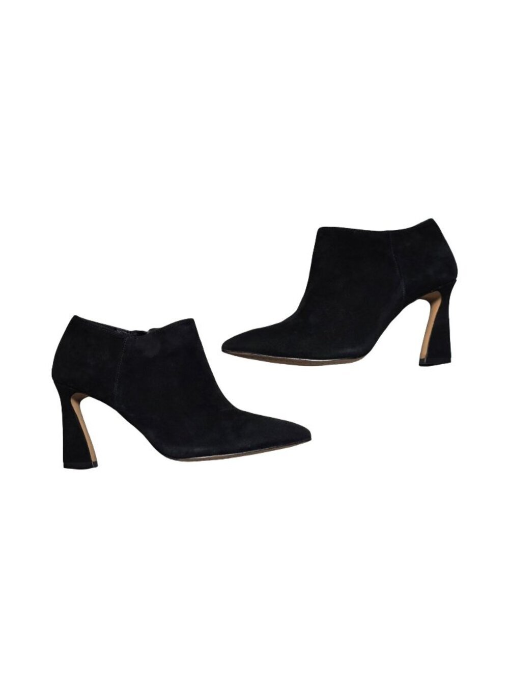 Women's - Vince Camuto Temindal Black Suede Heeled Booties, Size 7 1/2